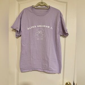 UniversityTees light purple bear Alpha Omicron Pi t shirt​​​​​​